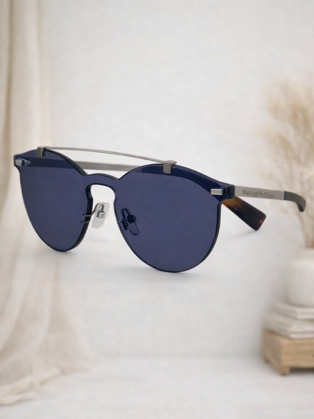 Ermenegildo Zegna Women's EZ0069 EZ/0069 20Q Silver Shield Designer Sunglasses